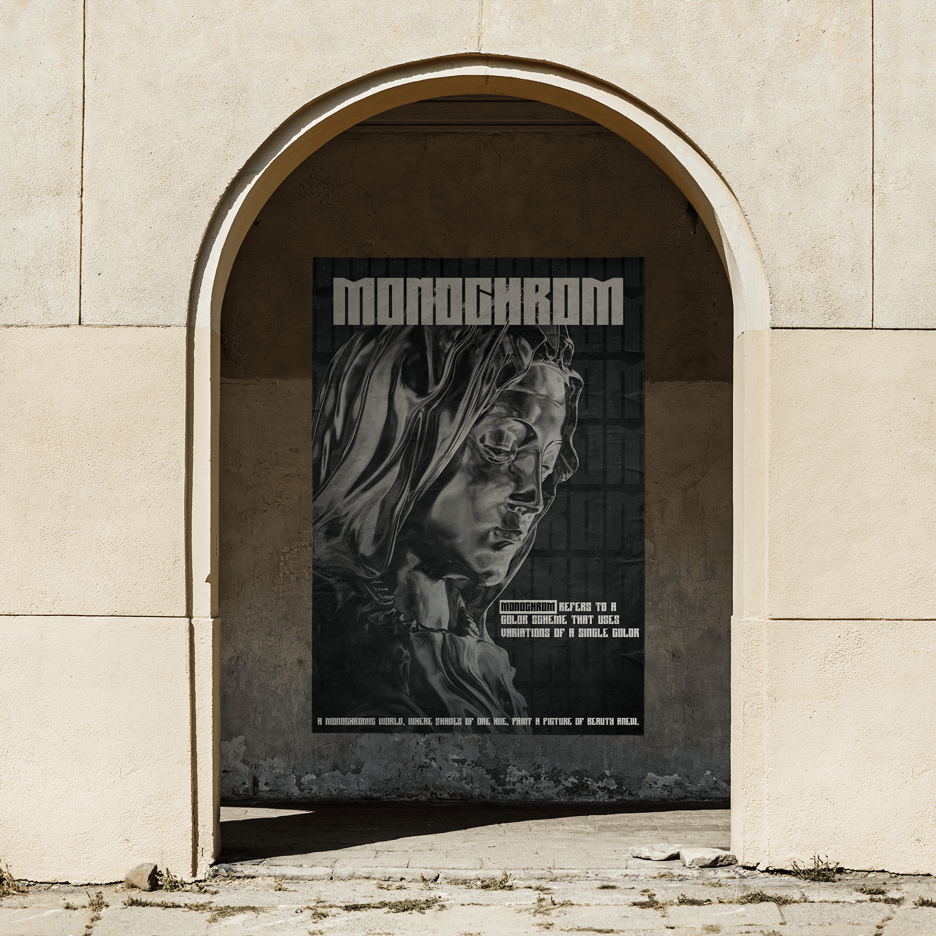 Oeuvre d'art numérique Monochrome en noir et blanc créée par FGM Technologies
