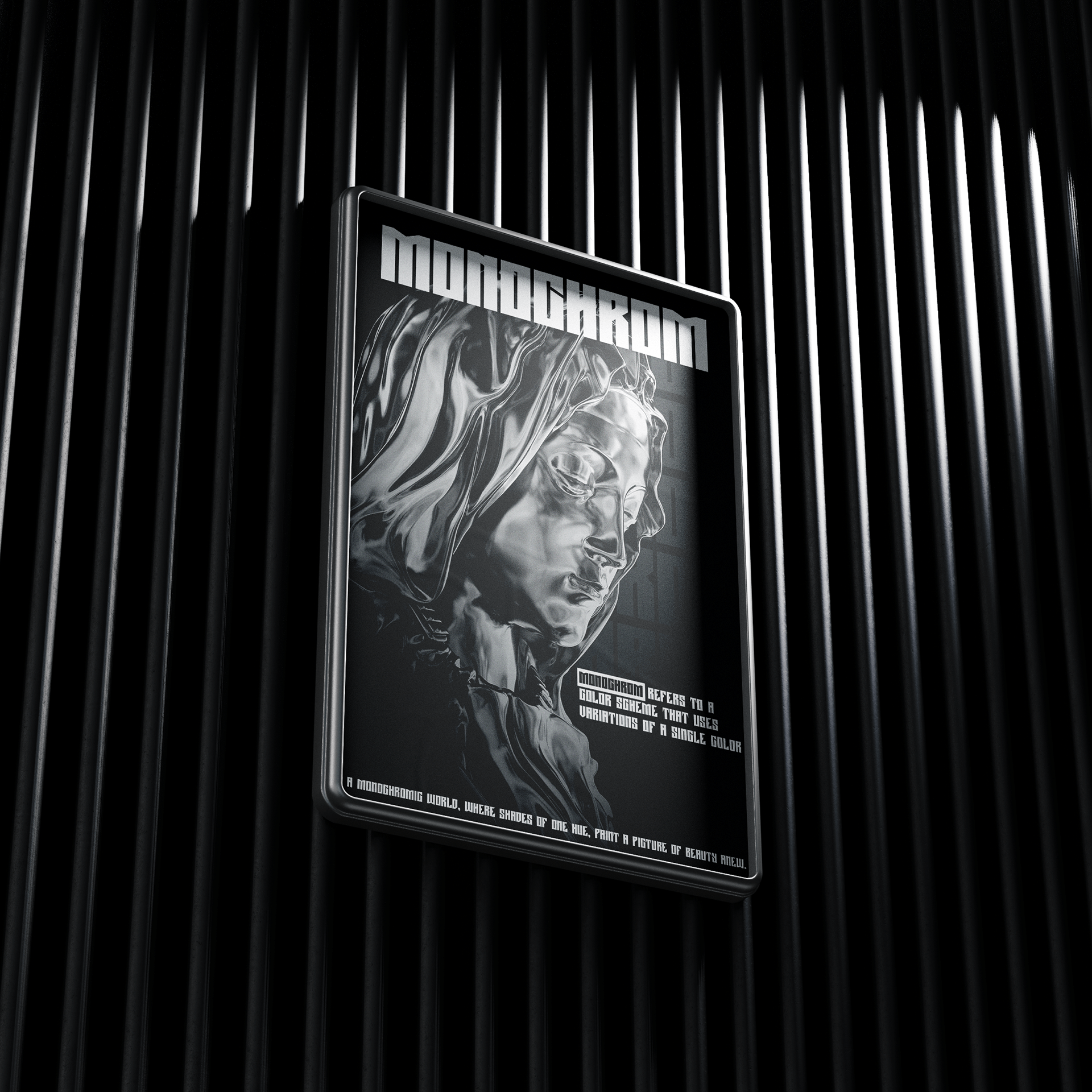 Oeuvre d'art numérique Monochrome en noir et blanc créée par FGM Technologies